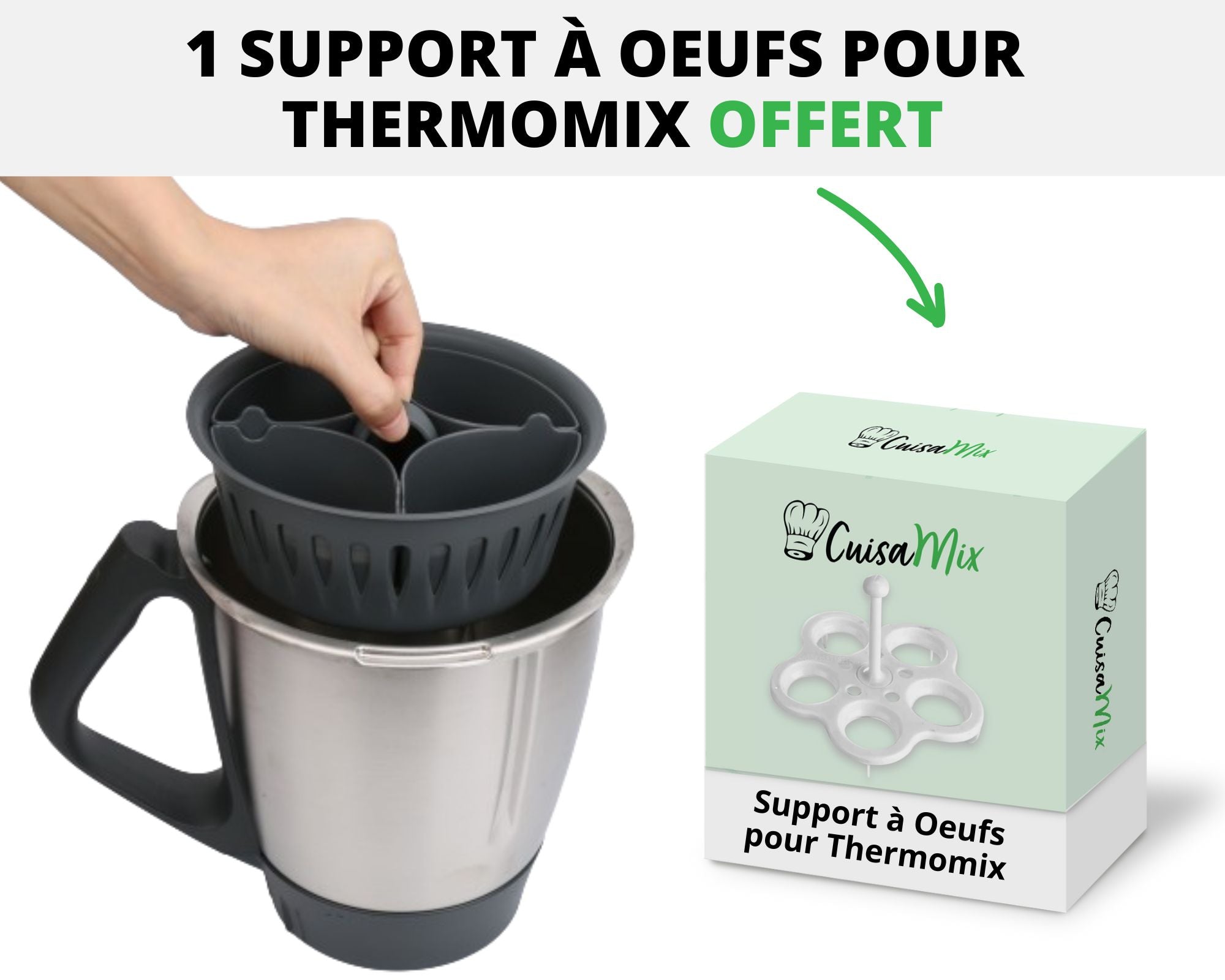 Cuirasix - Cuiseur à Oeufs 2 en 1 pour Robot Cuiseur (+1 Accessoire OFFERT)