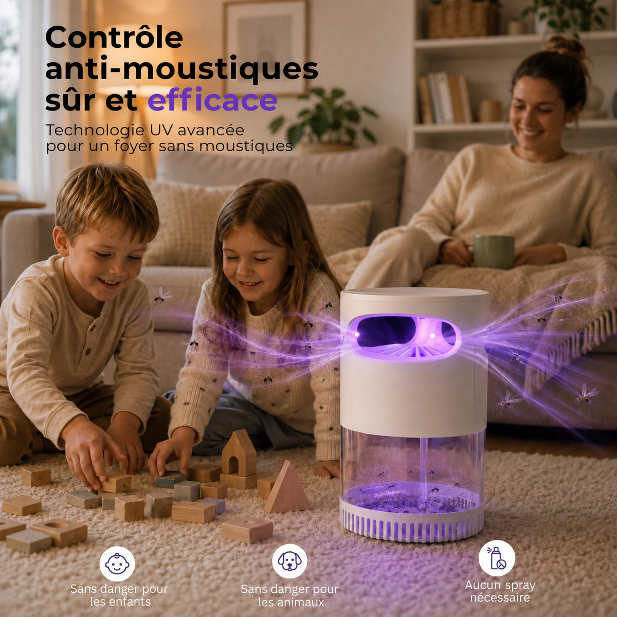 Nokta - Piège à moustiques silencieux à aspiration UV