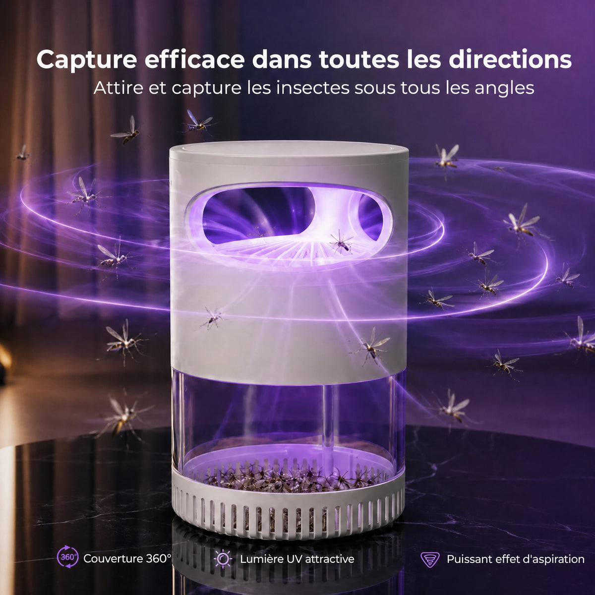 Nokta - Piège à moustiques silencieux à aspiration UV