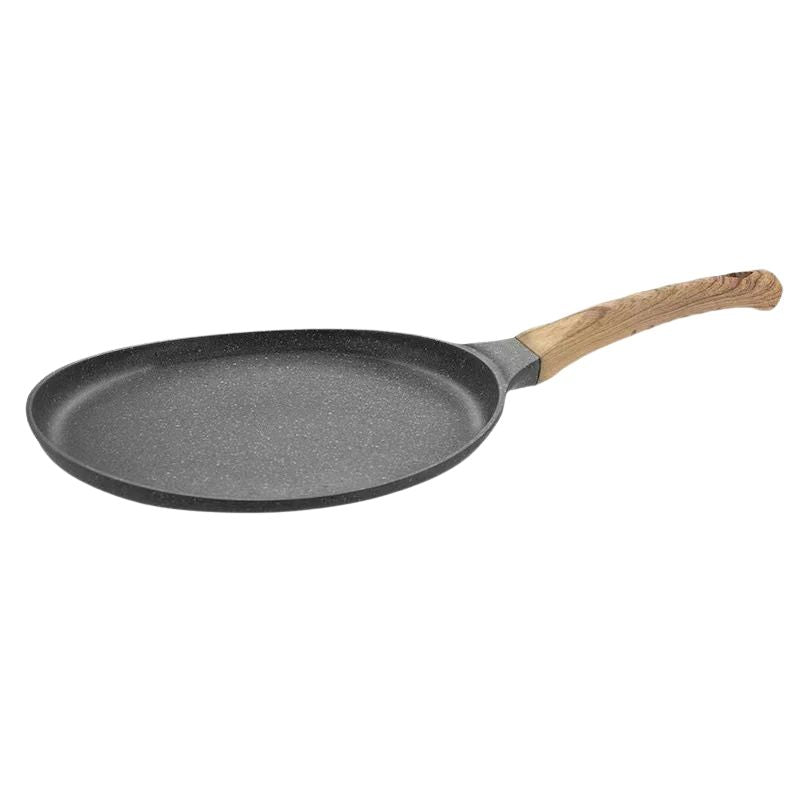 Poêle a Crepe Solide et Durable en Aluminium sur fond blanc