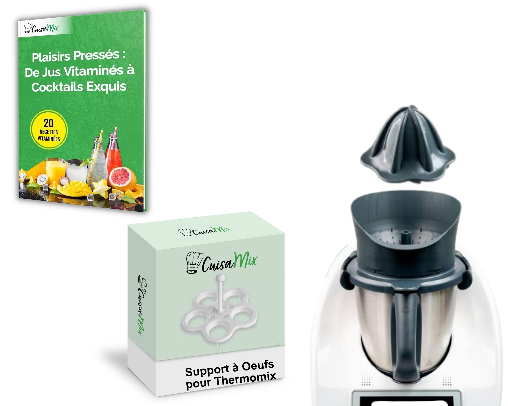 Pressix - Presse-Agrumes pour Thermomix (+ 1 Accessoire et 1 Livre OFFERTS).