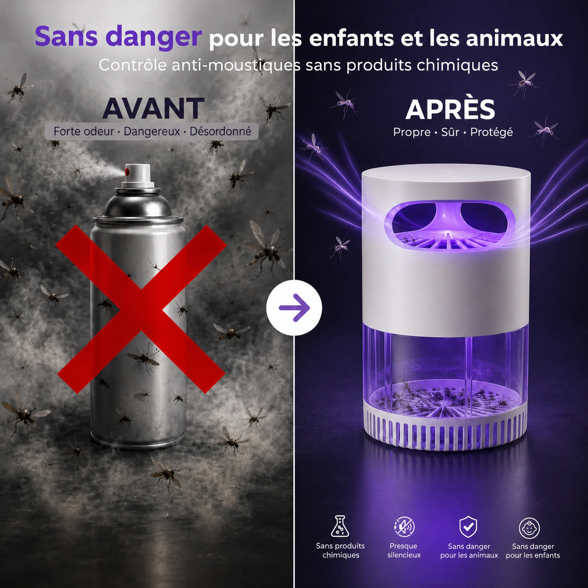 Nokta - Piège à moustiques silencieux à aspiration UV