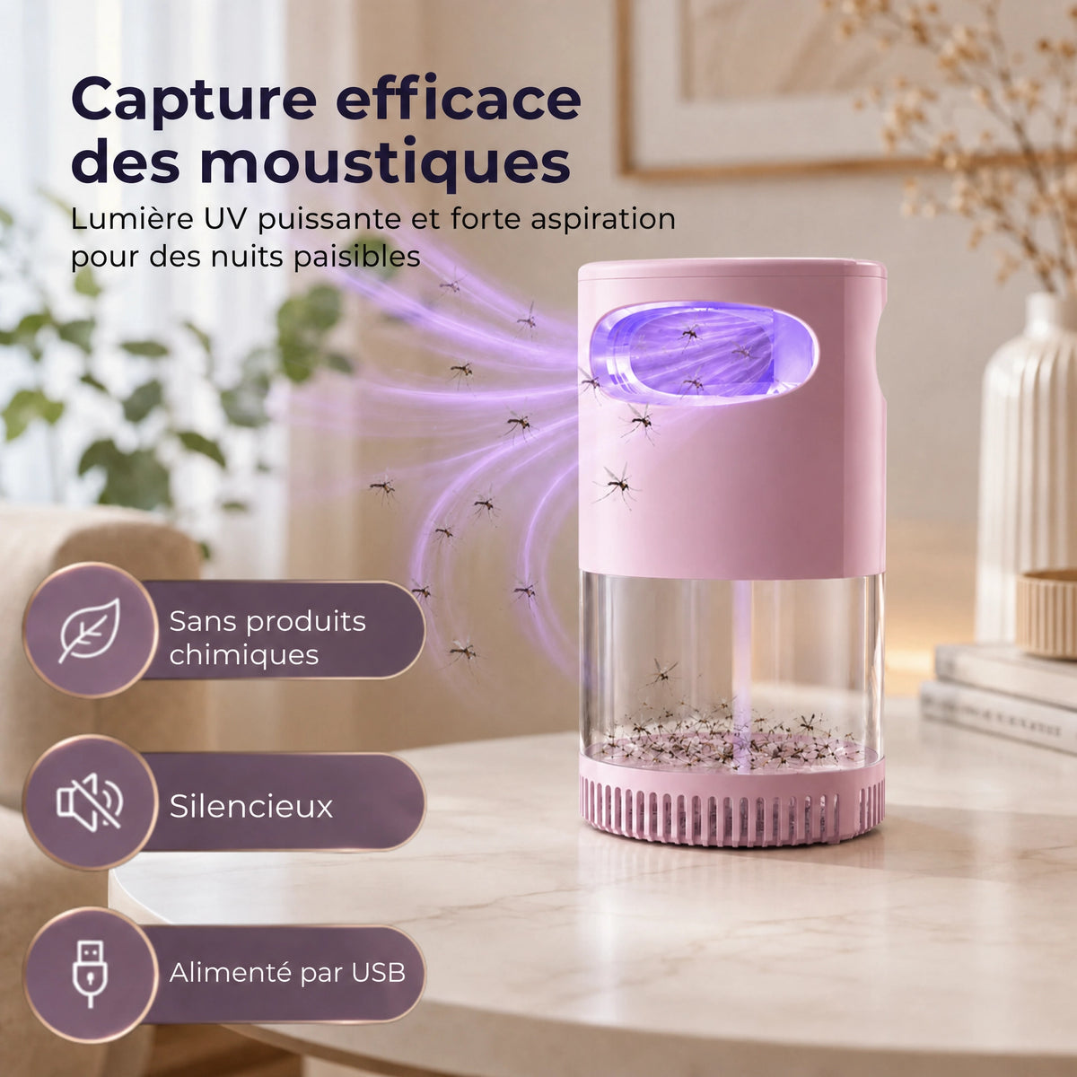 Nokta - Piège à moustiques silencieux à aspiration UV