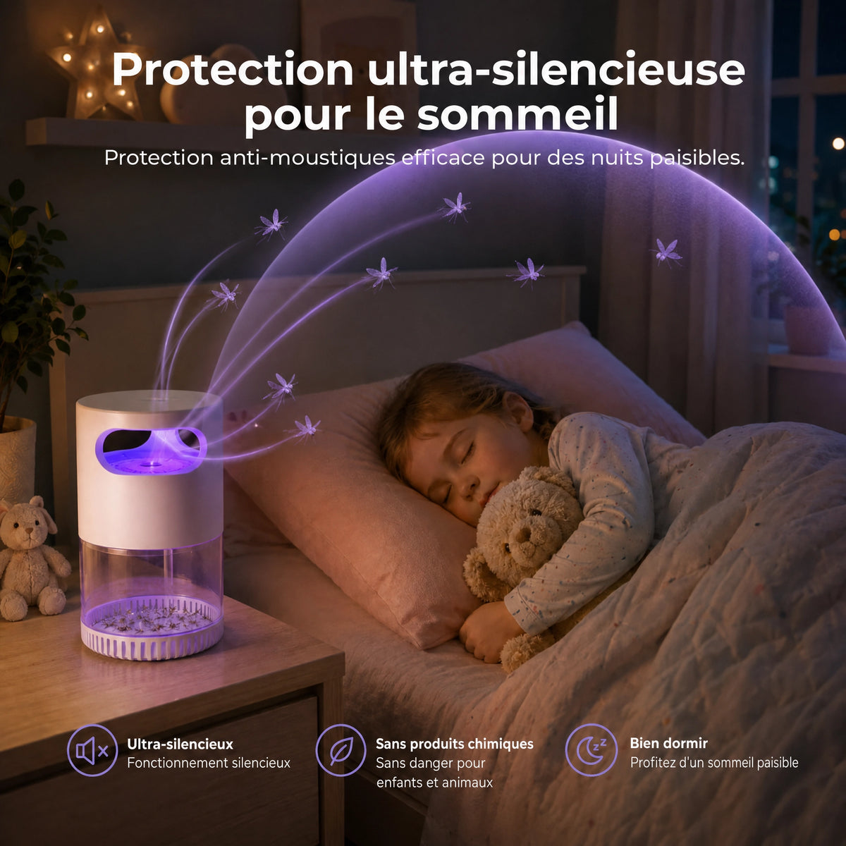 Nokta - Piège à moustiques silencieux à aspiration UV